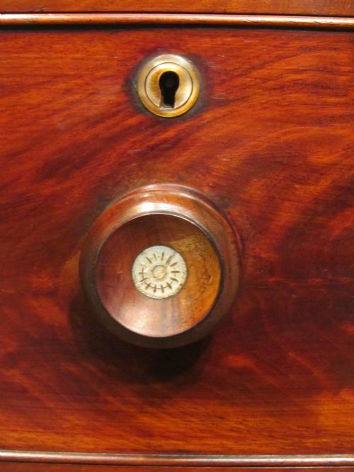 fig 1. Antique Victorian Mahogany Bow Fronted Scotch Chest of Drawers c1860