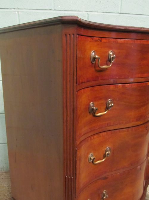 fig 2. Antique Edwardian Mahogany Small Serpentine Shaped Chest of Drawers C1900