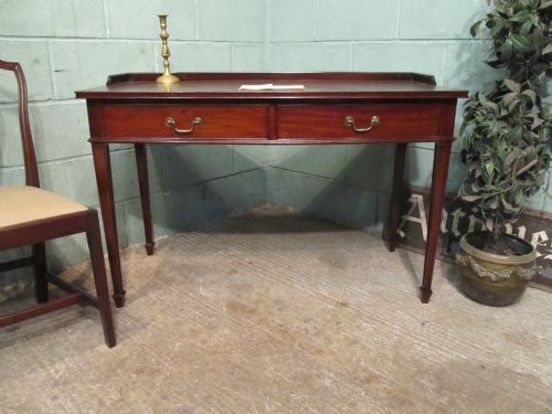 Antique Edwardian Bow Front Writing Table Desk C1900