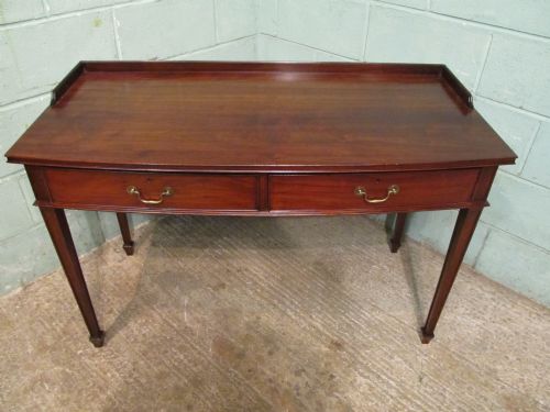 fig 1. Antique Edwardian Bow Front Writing Table Desk C1900