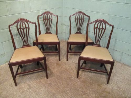 fig 1. Antique Edwardian Regency Mahogany Set of Four Dining Chairs C1900
