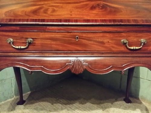 fig 2. ANTIQUE LATE VICTORIAN FLAMED MAHOGANY WRITING BUREAU C1890