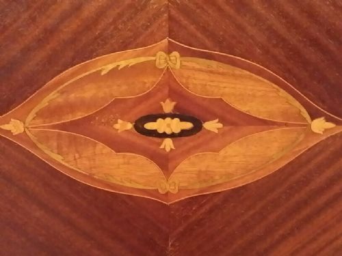 fig 2. ANTIQUE EDWARDIAN MAHOGANY INLAID PARQUETRY DOUBLE BED C1900