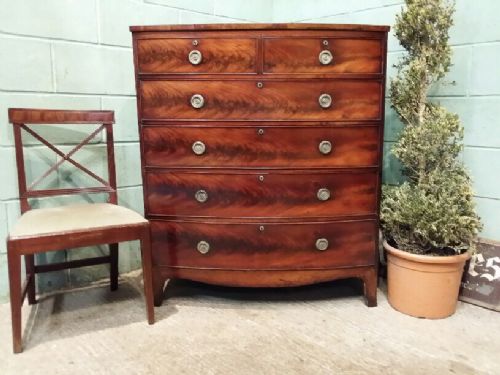 Antique Regency Mahogany Bow Front Chest of Drawers C1820