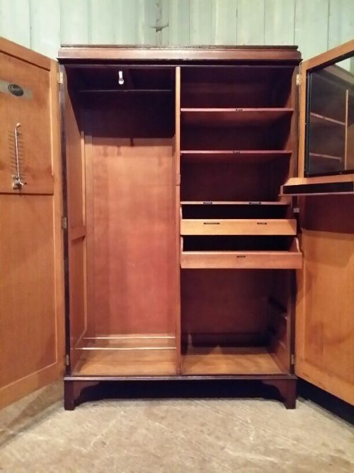 fig 1. ANTIQUE EDWARDIAN OAK GENTS WARDROBE COMPACTUM C1900