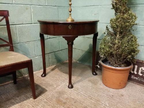 Antique Georgian Mahogany Demi Lune Silver Table C1780