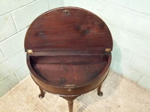 fig 2. ANTIQUE GEORGIAN MAHOGANY DEMI LUNE SILVER TABLE C1780