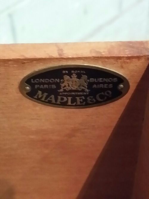 fig 1. MAPLE AND CO. WALNUT BOW FRONT CHEST OF DRAWERS C1920