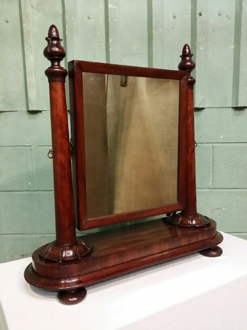 Antique William 1v Mahogany Toilet Mirror C1830
