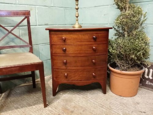 Antique Pretty Victorian Dwarf Mahogany Chest of Drawers C1880