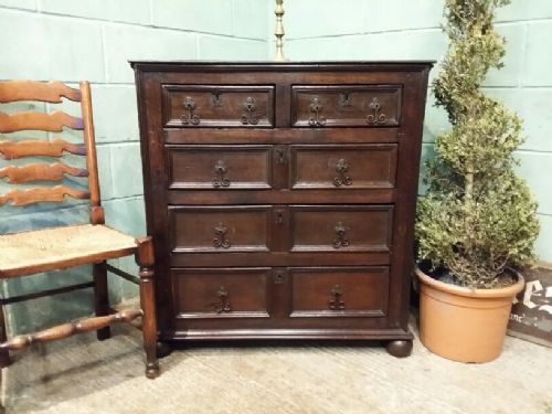 Antique Period Country Oak Chest of Drawers C1780