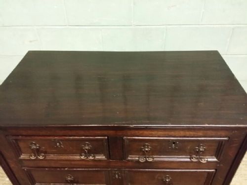 fig 2. ANTIQUE PERIOD COUNTRY OAK CHEST OF DRAWERS C1780