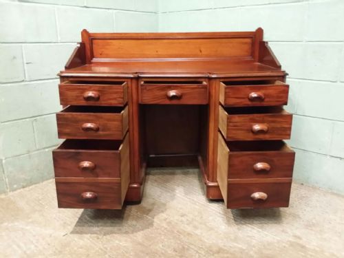 fig 2. ANTIQUE VICTORIAN MAHOGANY TWIN PEDESTAL DESK C1880