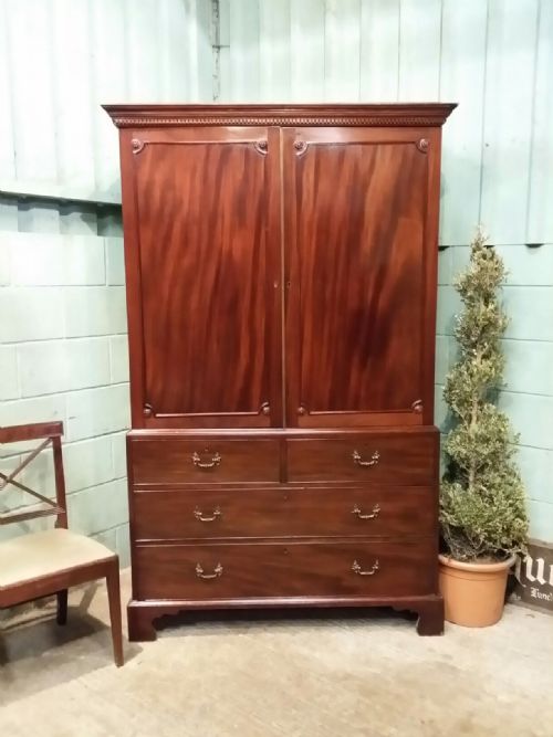 Antique Regency Mahogany Clothes Press C1820