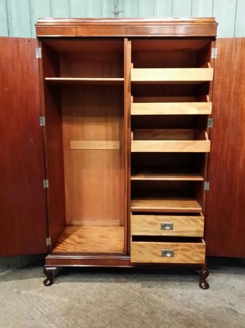fig 2. ANTIQUE EDWARDIAN BURR WALNUT DOUBLE WARDROBE COMPACTUM BY DENBY AND SPINKS C1900