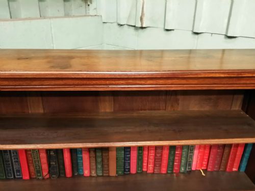 fig 1. ANTIQUE LARGE VICTORIAN OAK OPEN BOOKCASE C1880