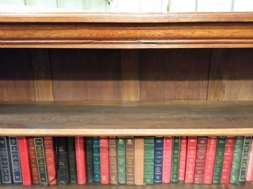 fig 2. ANTIQUE LARGE VICTORIAN OAK OPEN BOOKCASE C1880