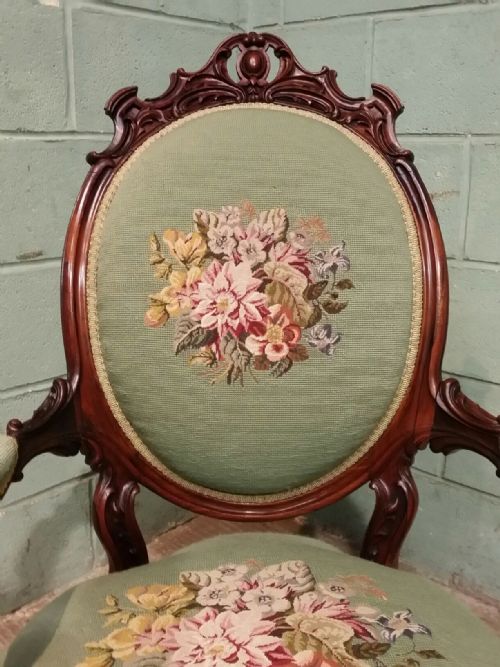 fig 2. ANTIQUE FRENCH 19th CENTURY WALNUT FAUTILLE ARMCHAIR C1880