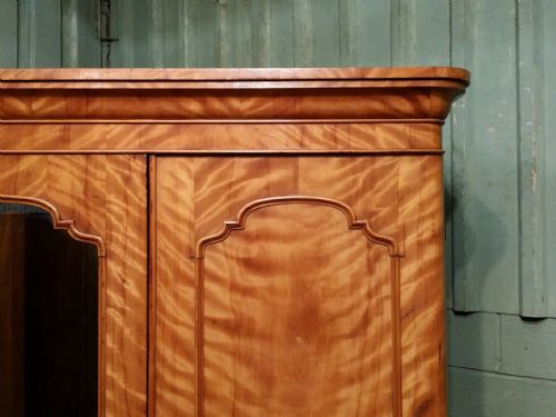 fig 1. ANTIQUE VICTORIAN SATIN BIRCH TRIPLE WARDROBE C1880