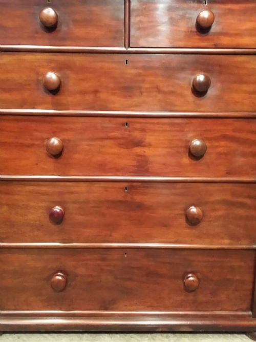 fig 1. ANTIQUE VICTORIAN LARGE MAHIGANY CHEST OF DRAWERS C1880