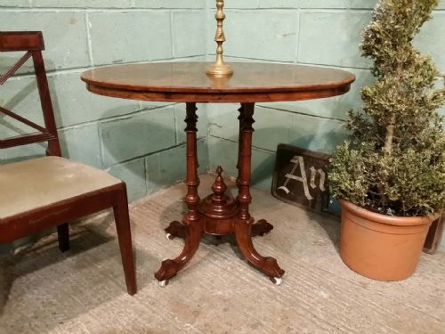 Antique Victorian Burr Walnut Inlaid Centre Table C1880