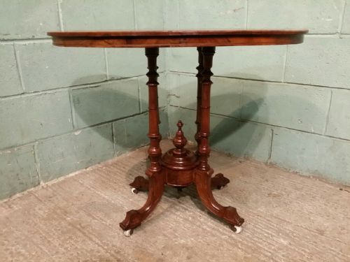 fig 2. ANTIQUE VICTORIAN BURR WALNUT INLAID CENTRE TABLE C1880
