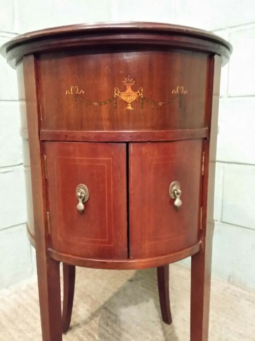 fig 1. ANTIQUE EDWARDIAN INLAID MAHOGANY COCKTAIL DRINKS CABINET C1900