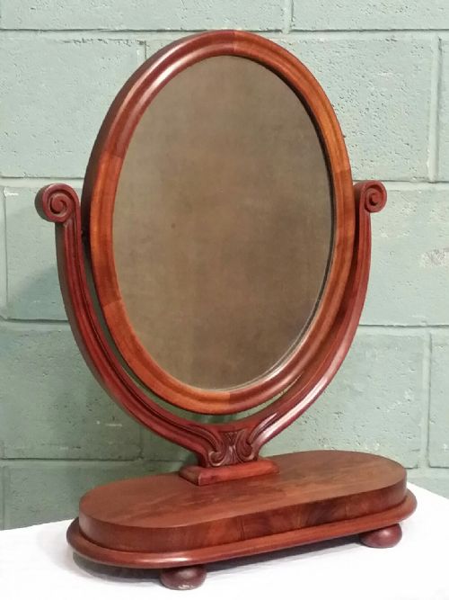 Antique Victorian Mahogany Toilet Mirror C1860
