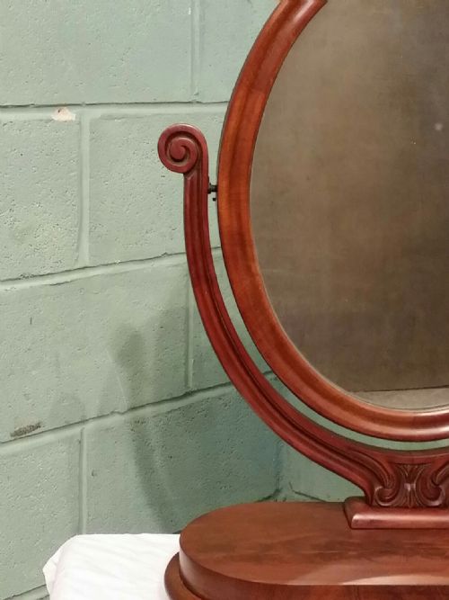 fig 2. ANTIQUE VICTORIAN MAHOGANY TOILET MIRROR C1860