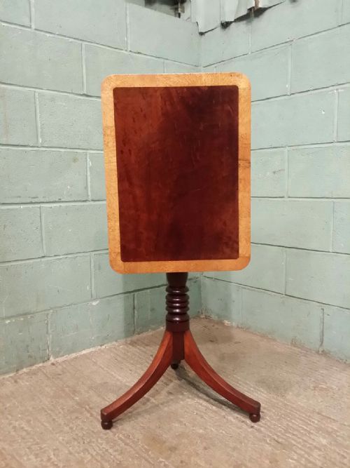 Antique Regency Mahigany and Maple Tilt Top Table C1820