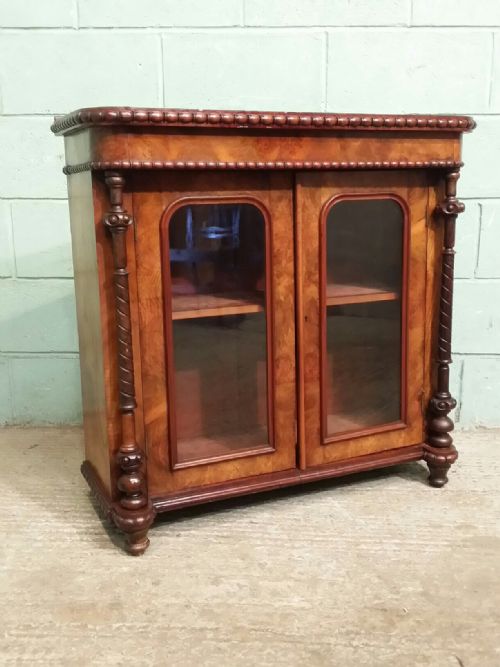fig 1. ANTIQUE VICTORIAN BURR WALNUT CABINET C 1860