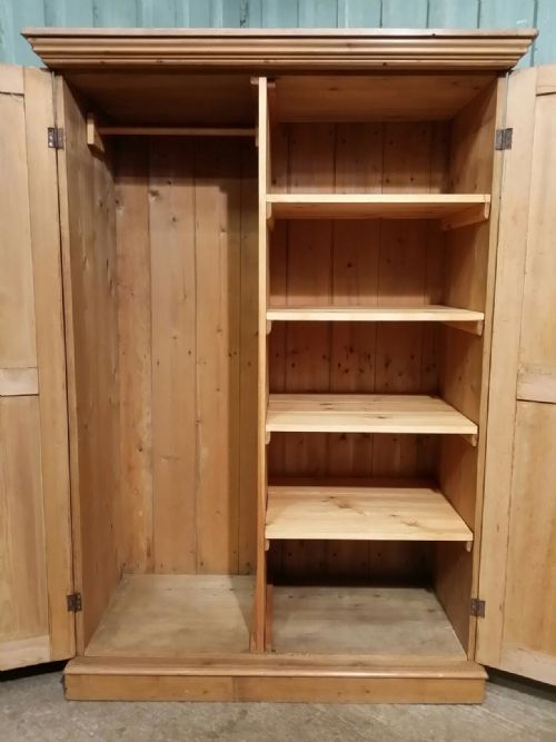 fig 2. ANTIQUE VICTORIAN PINE DOUBLE WARDROBE C1880