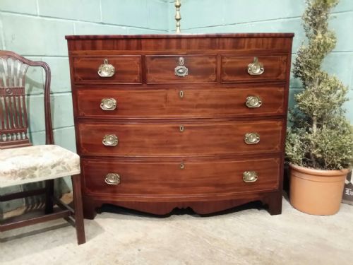 Antique Regency Mahogany Bow Front Chest of Drawers C1820