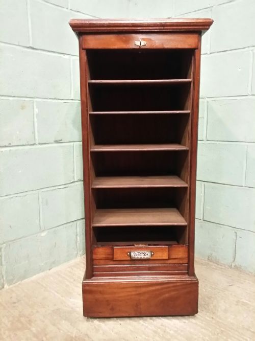 fig 2. ANTIQUE EDWARDIAN MAHOGANY TAMBOR FRONT CABINET C1900