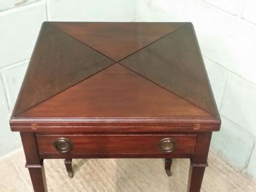 fig 1. ANTIQUE EDWARDIAN MAHOGANY BUTTERFLY TOP GAMES TABLE C1900