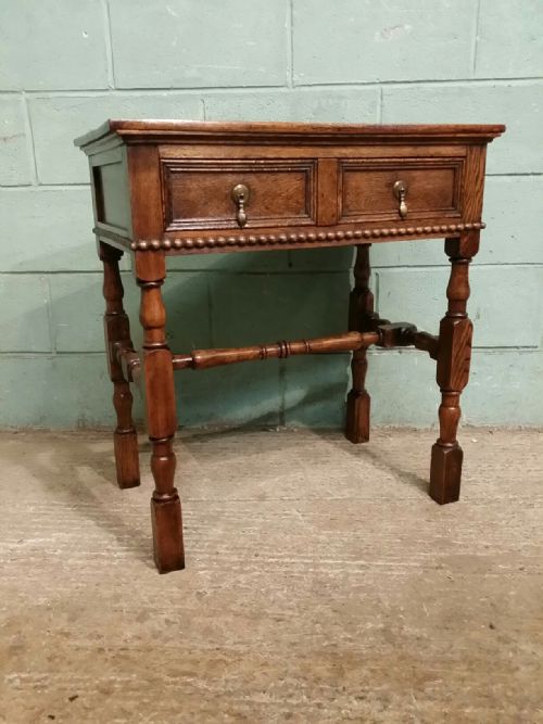 Antique Edwardian Oak Side Table  Lowboy C1900