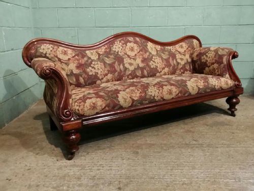 Antique Victorian Mahogany Show Frame Sofa C1880