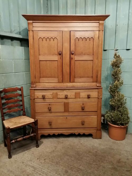 Antique Early Victorian Welsh Oak Tack Cupboard C1840