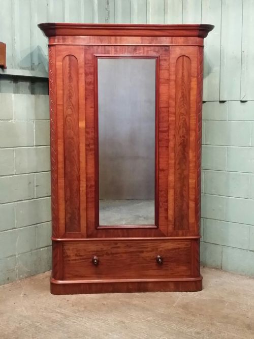 fig 2. ANTIQUE VICTORIAN MAHIGANY DOUBLE WARDROBE C1880