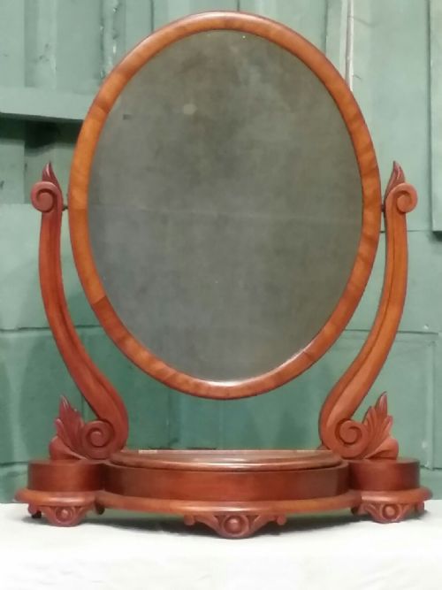 Antique Victorian Mahogany Toilet Mirror C1880