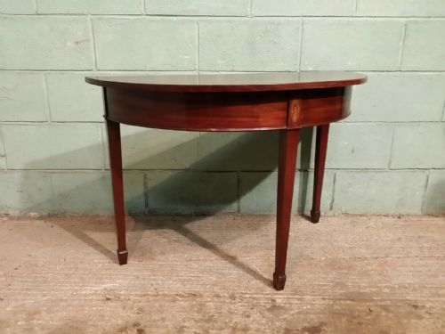 fig 2. ANTIQUE PAIR REGENCY MAHOGANY DEMI LUNE SIDE TABLES C1820