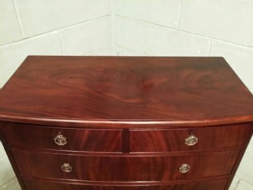fig 2. ANTIQUE EDWARDIAN MAHOGANY BOW FRONT CHEST OF DRAWERS C1900