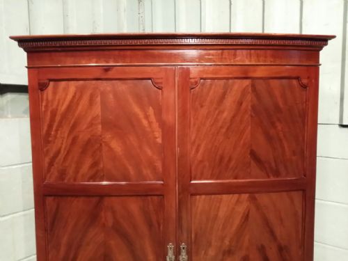 fig 2. ANTIQUE EDWARDIAN MAHOGANY BOW FRONT DOUBLE WARDROBE C1900