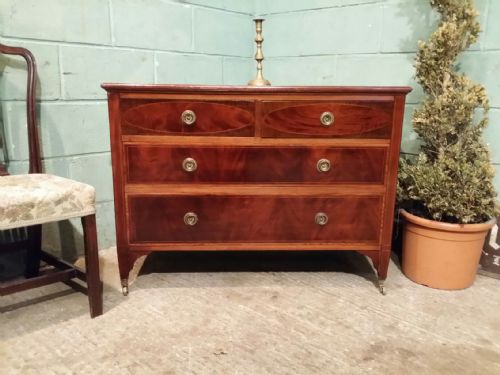 Antique Edwardian Flamed Mahogany Chest of Drawers by Maples & Co C1900