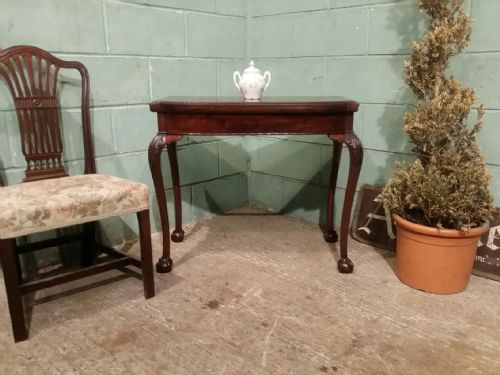 Antique Late Victorian Mahogany Chippendale Fold Over Games Table  by Wylie & Lochheed of Glasgow C1890
