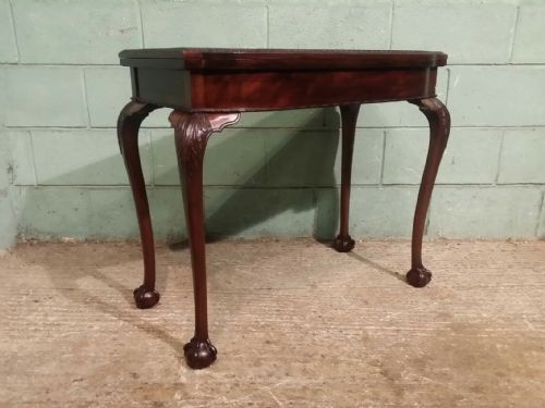 fig 1. ANTIQUE LATE VICTORIAN MAHOGANY CHIPPENDALE FOLD OVER GAMES TABLE by Wylie & Lochheed of Glasgow C1890