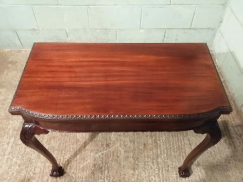 fig 2. ANTIQUE LATE VICTORIAN MAHOGANY CHIPPENDALE FOLD OVER GAMES TABLE by Wylie & Lochheed of Glasgow C1890