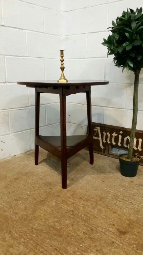 fig 2. ANTIQUE GEORGIAN PERIOD OAK & FRUITWOOD CRICKET TABLE C 1780