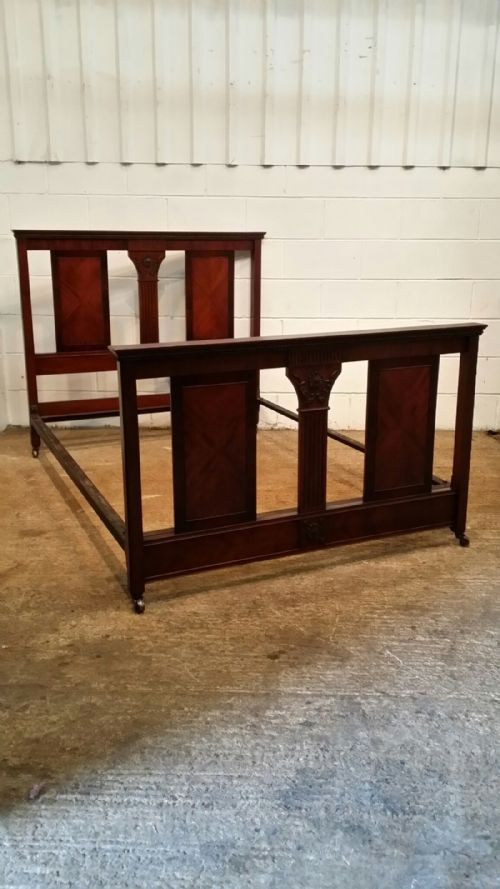 fig 1. ANTIQUE EDARDIAN MAHOGANY DOUBLE BED C1900