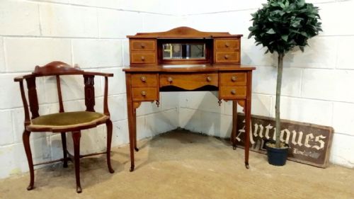 Antique Edwardian Mahogany Ladies Bon Heure Du Jour Desk C1900